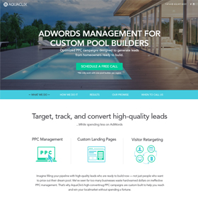 SynapseCo Portfolio Responsive Website Design & Development for PPC Agency, USA - AquaClix Big