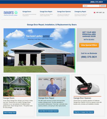 Website Development for Retail Industry ‘Sears Garage Doors’ in WordPress