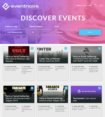 website design media eventnoire