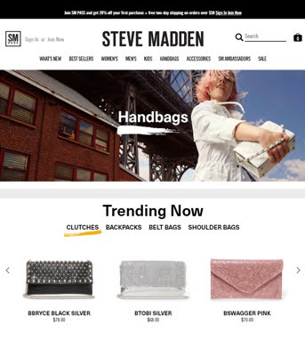 Website Development for Retail Industry ‘Steve Madden’ in .NET & Shopify